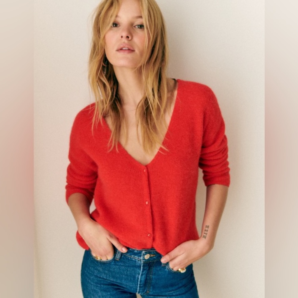 Sezane Red Women's Cardigan